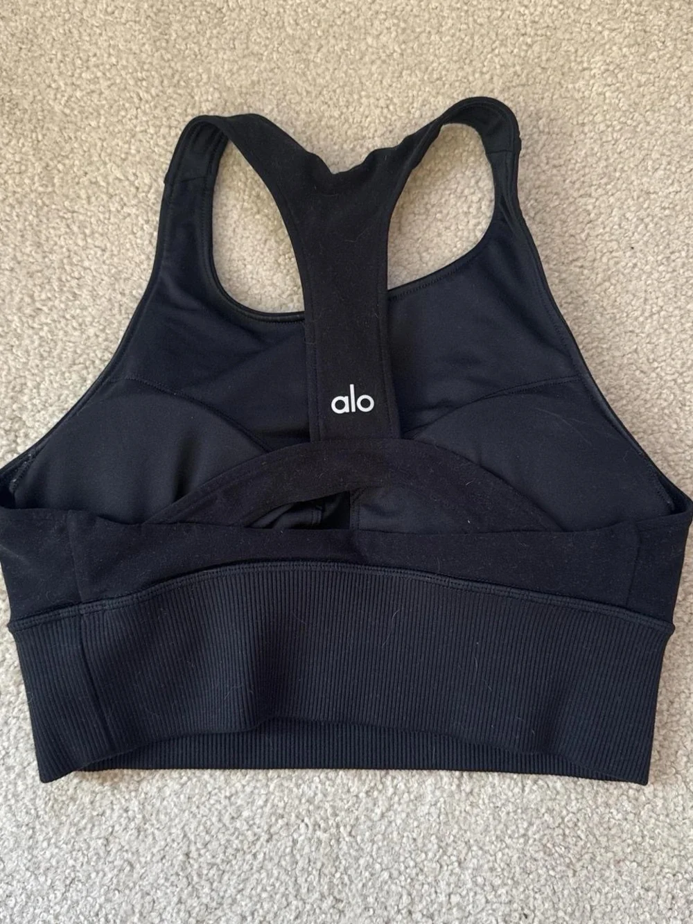 ALO Black Racerback Sports Bra